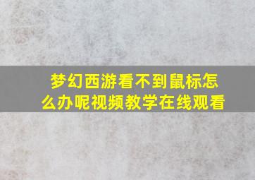 梦幻西游看不到鼠标怎么办呢视频教学在线观看