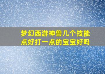 梦幻西游神兽几个技能点好打一点的宝宝好吗