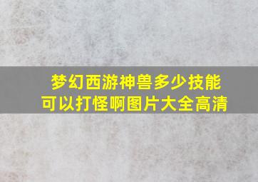 梦幻西游神兽多少技能可以打怪啊图片大全高清