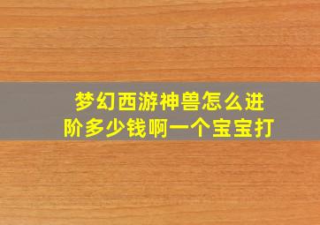 梦幻西游神兽怎么进阶多少钱啊一个宝宝打