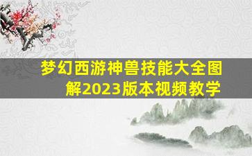 梦幻西游神兽技能大全图解2023版本视频教学