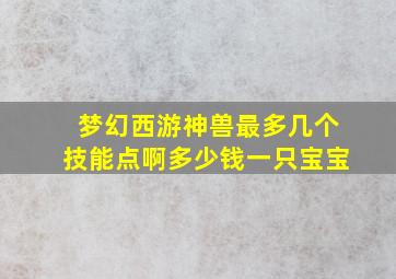 梦幻西游神兽最多几个技能点啊多少钱一只宝宝