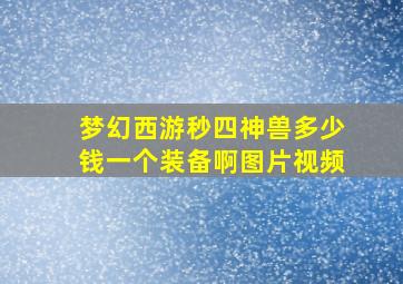 梦幻西游秒四神兽多少钱一个装备啊图片视频