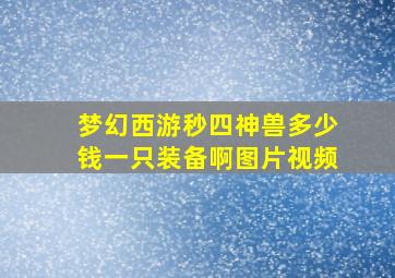 梦幻西游秒四神兽多少钱一只装备啊图片视频