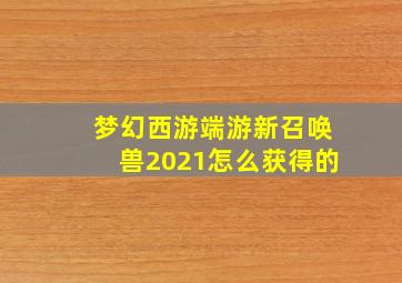 梦幻西游端游新召唤兽2021怎么获得的