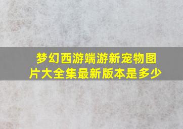 梦幻西游端游新宠物图片大全集最新版本是多少