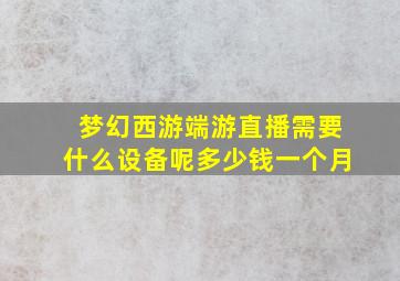 梦幻西游端游直播需要什么设备呢多少钱一个月