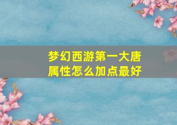 梦幻西游第一大唐属性怎么加点最好