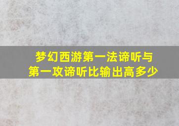 梦幻西游第一法谛听与第一攻谛听比输出高多少