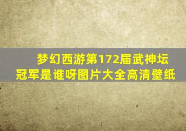 梦幻西游第172届武神坛冠军是谁呀图片大全高清壁纸