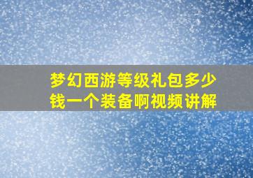 梦幻西游等级礼包多少钱一个装备啊视频讲解