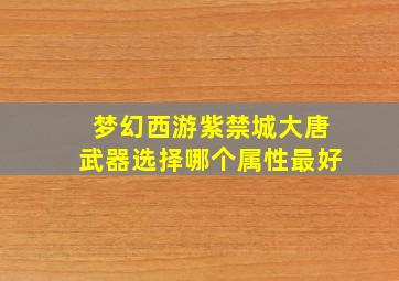 梦幻西游紫禁城大唐武器选择哪个属性最好