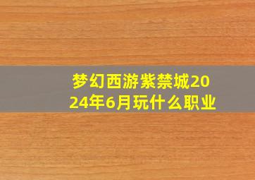 梦幻西游紫禁城2024年6月玩什么职业