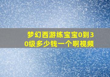 梦幻西游练宝宝0到30级多少钱一个啊视频