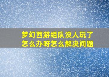 梦幻西游组队没人玩了怎么办呀怎么解决问题