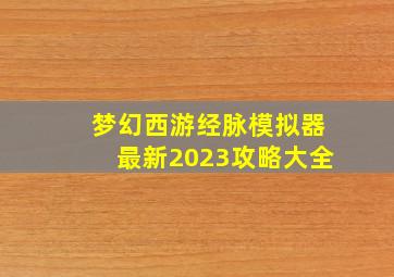 梦幻西游经脉模拟器最新2023攻略大全