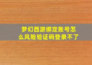 梦幻西游绑定账号怎么风险验证码登录不了