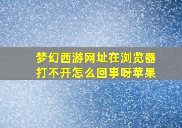 梦幻西游网址在浏览器打不开怎么回事呀苹果