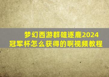 梦幻西游群雄逐鹿2024冠军杯怎么获得的啊视频教程