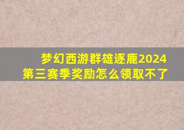 梦幻西游群雄逐鹿2024第三赛季奖励怎么领取不了