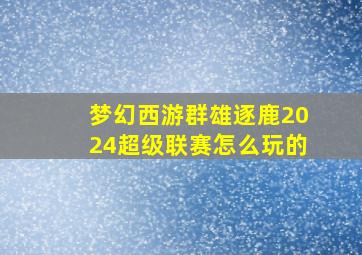 梦幻西游群雄逐鹿2024超级联赛怎么玩的