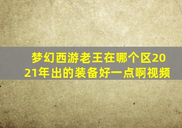 梦幻西游老王在哪个区2021年出的装备好一点啊视频