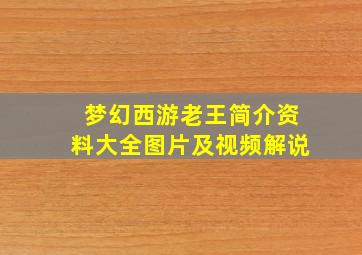 梦幻西游老王简介资料大全图片及视频解说