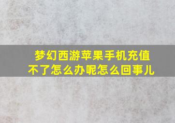 梦幻西游苹果手机充值不了怎么办呢怎么回事儿