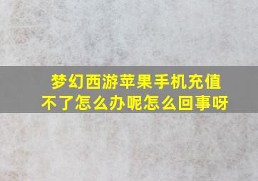 梦幻西游苹果手机充值不了怎么办呢怎么回事呀