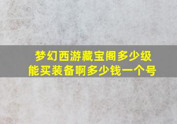 梦幻西游藏宝阁多少级能买装备啊多少钱一个号