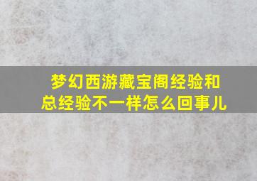 梦幻西游藏宝阁经验和总经验不一样怎么回事儿