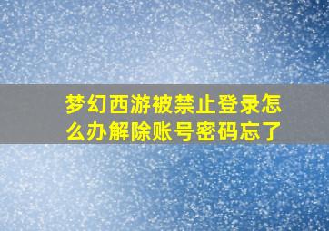 梦幻西游被禁止登录怎么办解除账号密码忘了