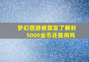 梦幻西游被禁言了解封5000金币还能用吗