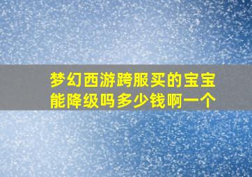 梦幻西游跨服买的宝宝能降级吗多少钱啊一个