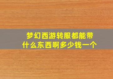 梦幻西游转服都能带什么东西啊多少钱一个