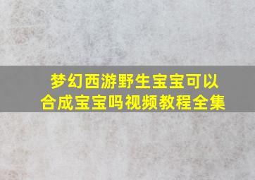 梦幻西游野生宝宝可以合成宝宝吗视频教程全集