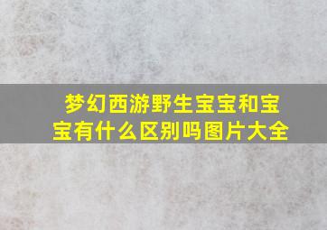 梦幻西游野生宝宝和宝宝有什么区别吗图片大全