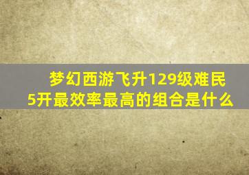 梦幻西游飞升129级难民5开最效率最高的组合是什么