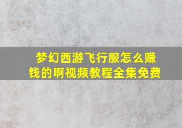 梦幻西游飞行服怎么赚钱的啊视频教程全集免费