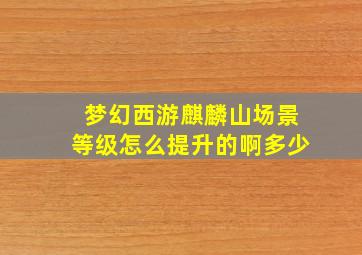 梦幻西游麒麟山场景等级怎么提升的啊多少