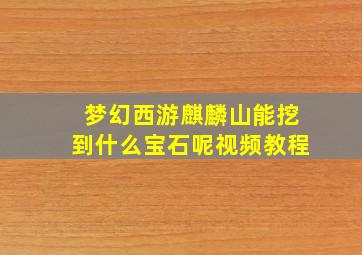 梦幻西游麒麟山能挖到什么宝石呢视频教程