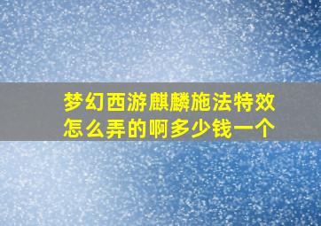 梦幻西游麒麟施法特效怎么弄的啊多少钱一个