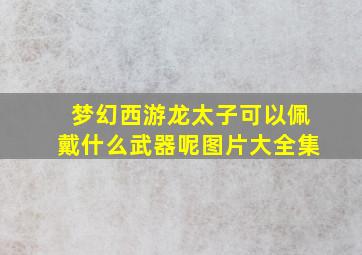 梦幻西游龙太子可以佩戴什么武器呢图片大全集