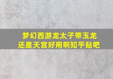 梦幻西游龙太子带玉龙还是天宫好用啊知乎贴吧