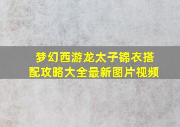 梦幻西游龙太子锦衣搭配攻略大全最新图片视频