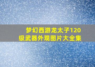 梦幻西游龙太子120级武器外观图片大全集