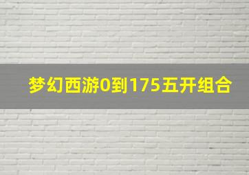 梦幻西游0到175五开组合