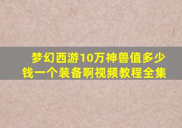 梦幻西游10万神兽值多少钱一个装备啊视频教程全集