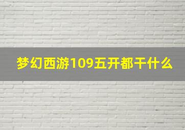 梦幻西游109五开都干什么