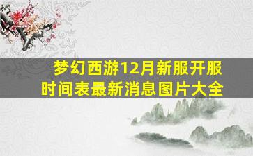 梦幻西游12月新服开服时间表最新消息图片大全